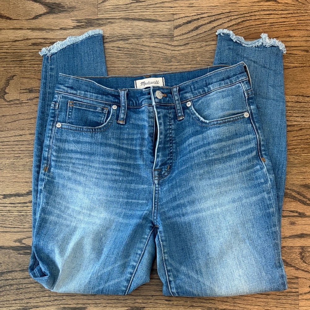 Madewell Distressed Blue Ankle Jeans